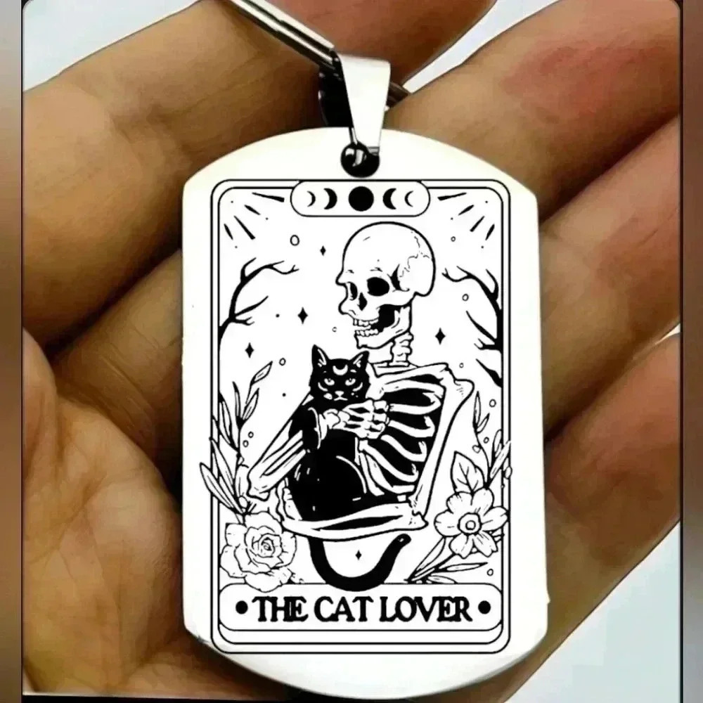 Tarot card cat lover kitty Hot Art keychain